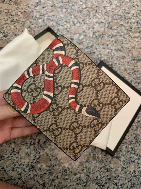 fake gucci wallet for men dark brown|authentic gucci snake wallet.